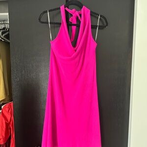 See You Monday Hot Pink Mini Halter Dress. NWT